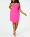 City Studios Trendy Plus Size Asymmetrical Pink Scuba Dress Size 14W