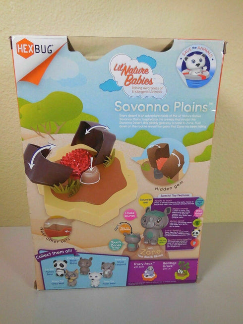 HEXBUG Lil' Nature Babies - ZANE the Black Rhino - Interactive Playset