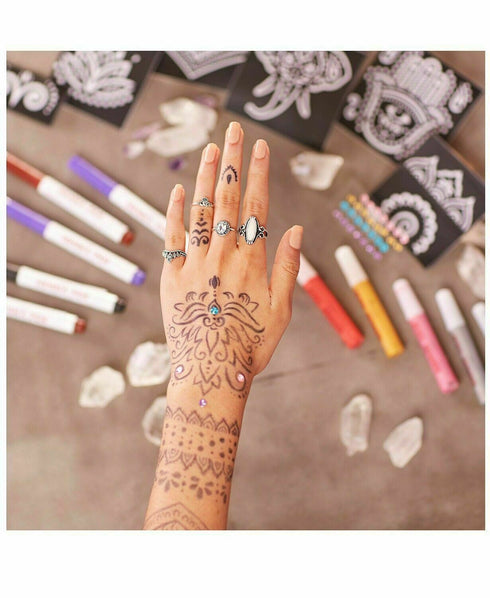 Henna Kit DIY Temporary Tattoo Body Art Set NEW Washable 57-Piece Moroccan Muse