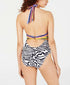 Trina Turk Cross-Back Halter One-Piece Swimsuit Size 4 Zebra Print