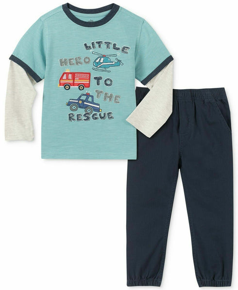Kids Headquarters Toddler Boys 2-Pc. Little Hero T-Shirt & Twill Joggers 4T Slim