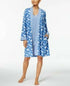 Charter Club Robe And Chemise Travel Set Butterflies Blue Size Large