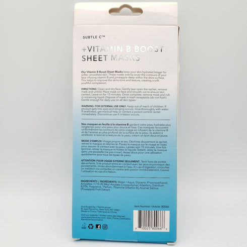 SUBTLE C +vitamin b boost sheet mask (2 Mask) New