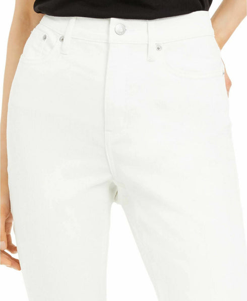 Women's Calvin Klein Distressed High Rise Skinny Jeans. White. 28