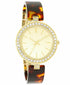 Charter Club INC Women's Gold-Tone & Tortoise-Look Bracelet Watch 37mm