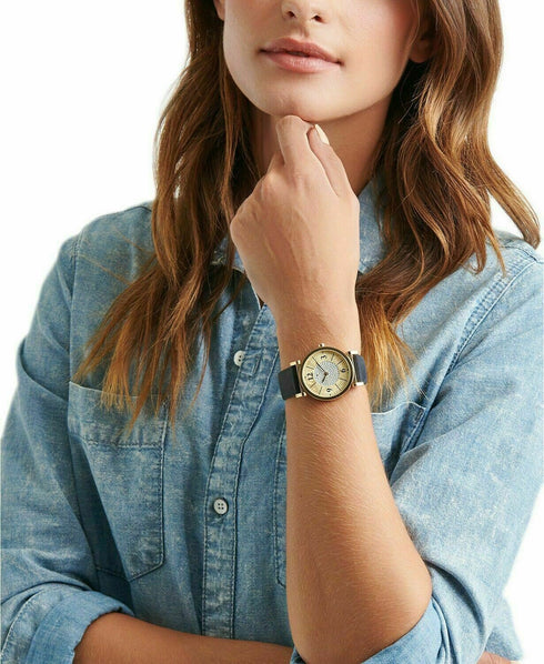 Lucky Brand Women's Carmel Navy Leather Strap Watch 34mm