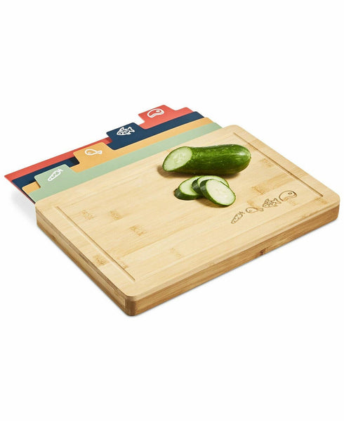 Art & Cook 5 Piece Bamboo Cutting Board & Cutting Mat Set New