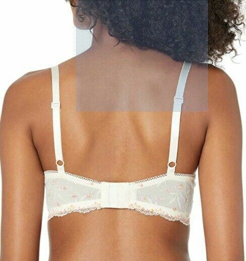 Calvin Klein 101 Women's Pom Pom Lace Demi Lift Bra Ivory- 36 D