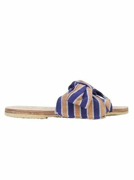 BROTHER VELLIES Burkina Striped Sandal Blue/ Orange Size 8M