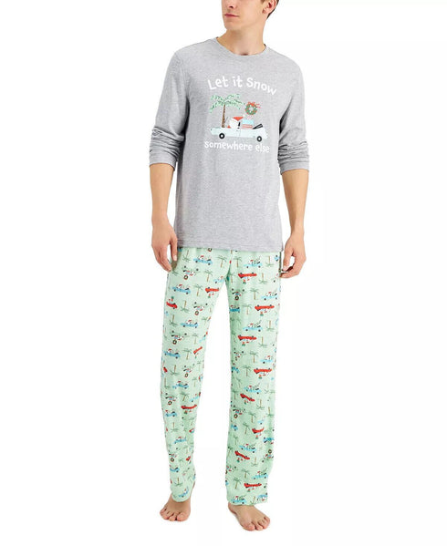 FAMILY PAJAMAS Matching Men's Tropical Santa Family Pajama Set Small