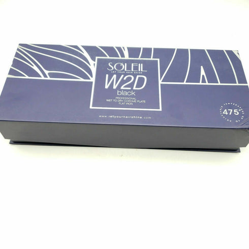 Soleil W2D Wet To Dry Flat Iron Black Professional Chrome Plate MSRP $350 NEW