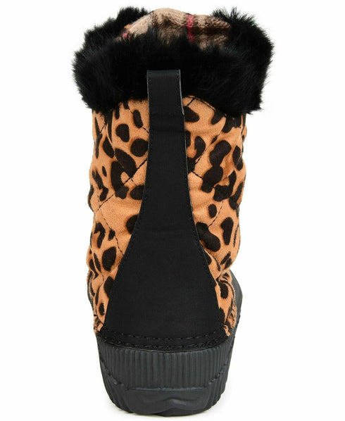Women's Journee Collection Comfort Foam Powder Winter Boot Leopard Size 10 M