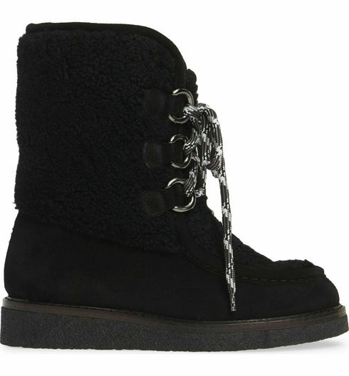 Aquatalia Wynter Water Resistant Genuine Shearling Boot Black Size 10 Msrp $595