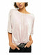 Free People Womens Pink Velvet Low Cut 3/4 Sleeve T-Shirt Size X-Small