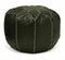 Urban Shop Round Faux Leather Pouf Black