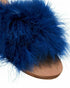 Brother Vellies Women's Lamu Marabou Feather Sandals Blue Size 8M
