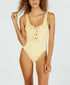California Waves Juniors Textured Grommet Yellow One Piece New - Large