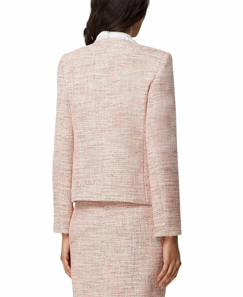Tahari ASL Metallic Boucle Jacket Light Pink Size 4