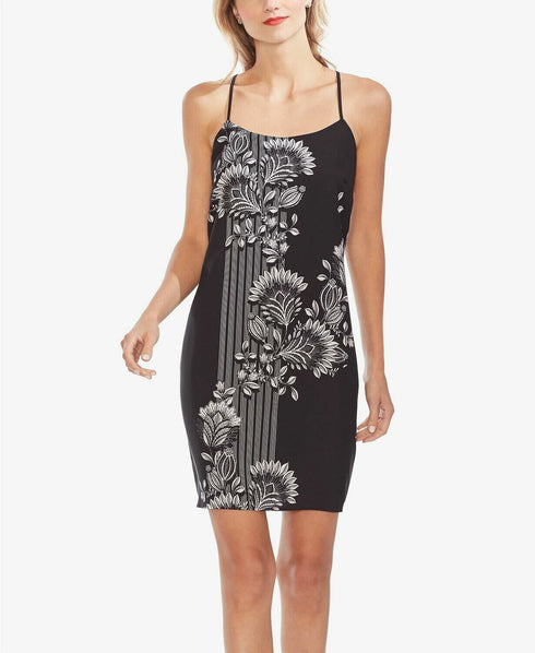 VINCE CAMUTO Womens Black Spaghetti Strap Mini Body Con Cocktail Dress Size 14
