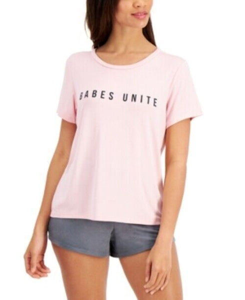 JENNI Women's Empowerment Loungewear T-Shirt babes unite- pink XL