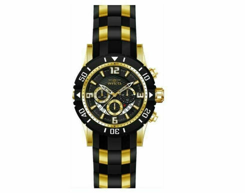 Invicta Men's Pro-Diver 23702 Black/Gold Tone 50MM Case Chronograph Watch W CASE
