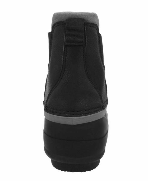 London Fog Men's Rye Duck Boots Black Leather US 10M