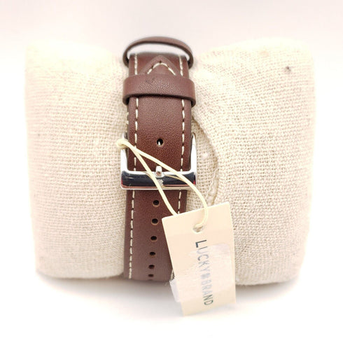 Lucky Brand Fairfax Stainless Steel Brown Leather Band Blue Face Men's Watch