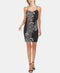 VINCE CAMUTO Womens Black Spaghetti Strap Mini Body Con Cocktail Dress Size 14