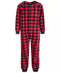 Family Pajamas Little & Big Kids Matching 1-Piece Red Check Printed Pajamas 4-5