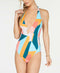 Bar III One Piece Swimsuit Pop Art Printed Strappy-Back Medium
