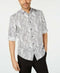 Alfani MEN'S LONG SLEEVE GEO SCRRIBLE PRINT SHIRT WHITE XXLARGE