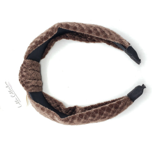 Lulla Collection Bindya Brown Velvet knotted Headband