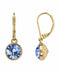 1928 14K Gold-Dipped Lt. Sapphire Blue Faceted Drop Earrings