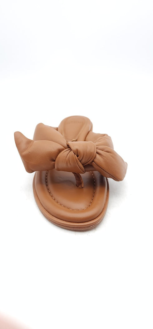 Alexandre Birman Women's Knotted Slip-On Sandals Brown Size 5