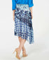 INC Womens New Navy Printed Below The Knee A-Line Casual Skirt Small