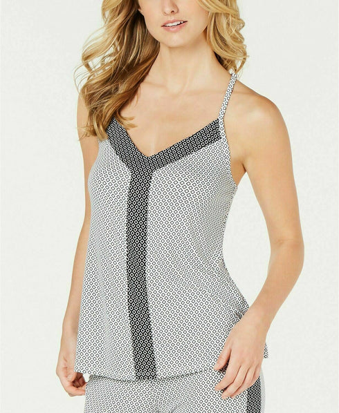 Alfani Ultra Soft Positive-Negative Geo Diamond Printed Pajama Top, Size XXL