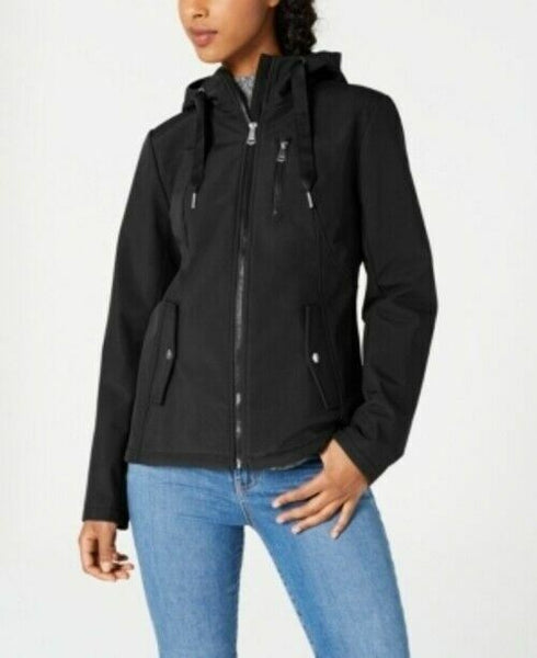 Sebby Water Resistant Hooded Jacket Dark Gray Size Medium