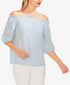 VINCE CAMUTO Womens Light Blue 3/4 Sleeve Off Shoulder Blouse Size Medium