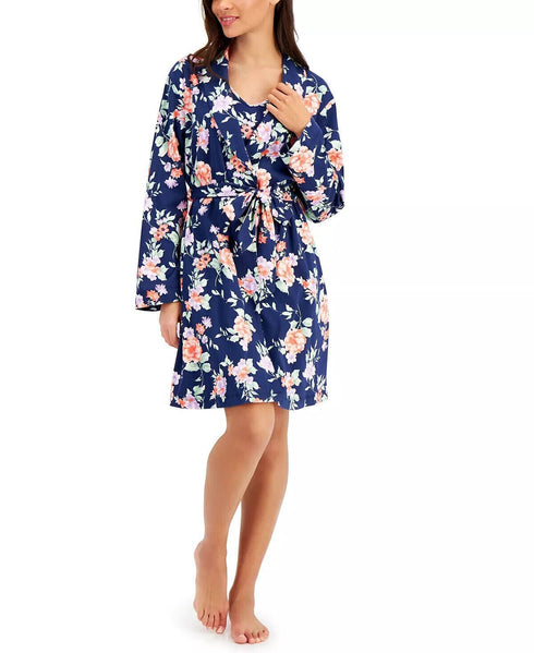 Charter Club Intimates Floral Print Cotton Belted Women's Bathrobe XS