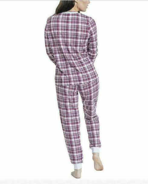 White Orchid Butter Knit Printed Henley Top & Pants 2pc Pajama Set Red Size XL