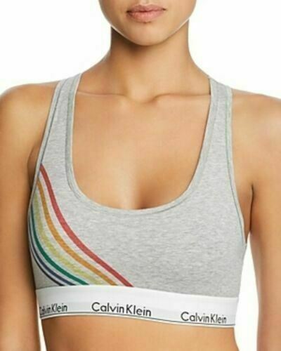 Calvin Klein Modern Cotton Pride Edit Wire-Free Bralette - Gray, Small