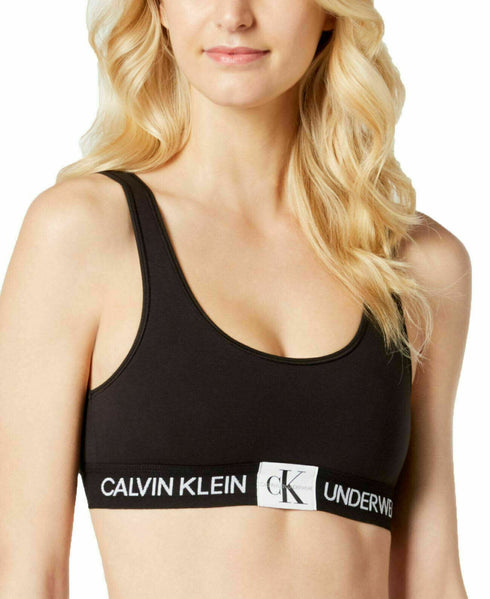 Calvin Klein Women’s Monogram Unlined Bralette Black- Small