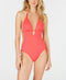 Bar Ill Women's Solid Cutout One-Piece Swimsuit Coral XS