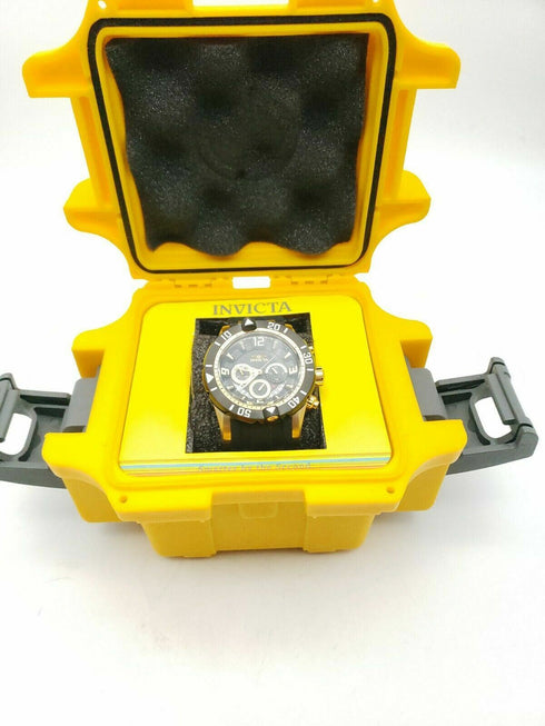 Invicta Men's Pro-Diver 23702 Black/Gold Tone 50MM Case Chronograph Watch W CASE