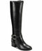Marc Fisher Risa Block-Heel Leather Boots Black Size 6.5 M