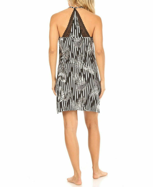 Tahari Women's Racer Back Chemise Travel Set Black Size Medium
