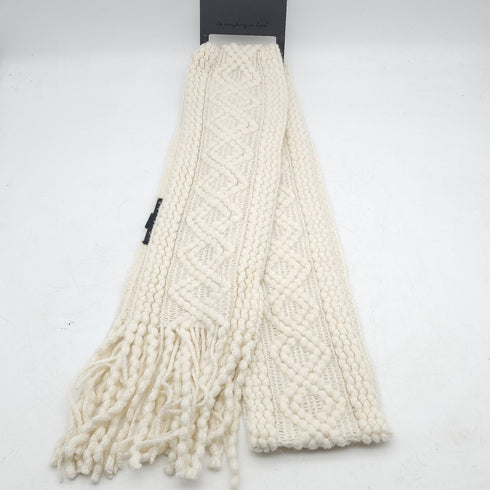 Do everything in Love Ivory Quilted fringed Scarf New