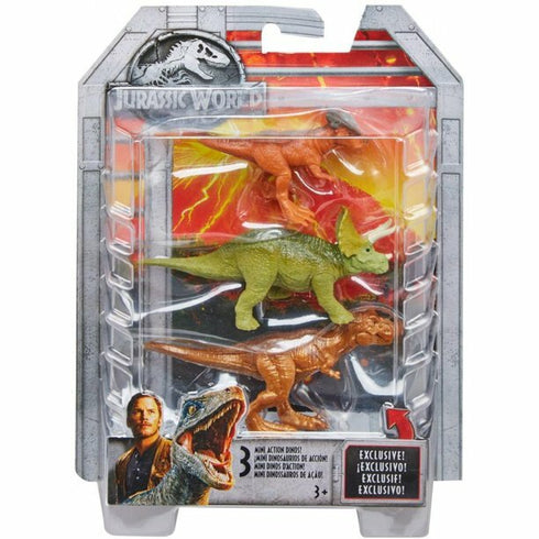 Stygimoloch "Stiggy" Triceratops T-Rex Jurassic World Mini Dino Action 3 Pack