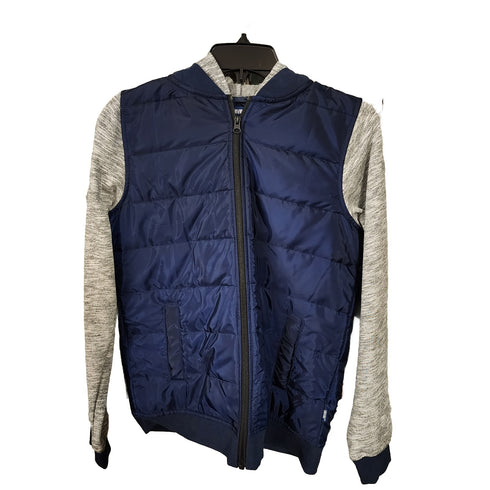 Univibe Big Boys Hooded Jacket Indigo Blue Gray Size Large