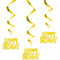 Hanging Foil Gold Happy Birthday Decorations 3ct by Unique Michaels